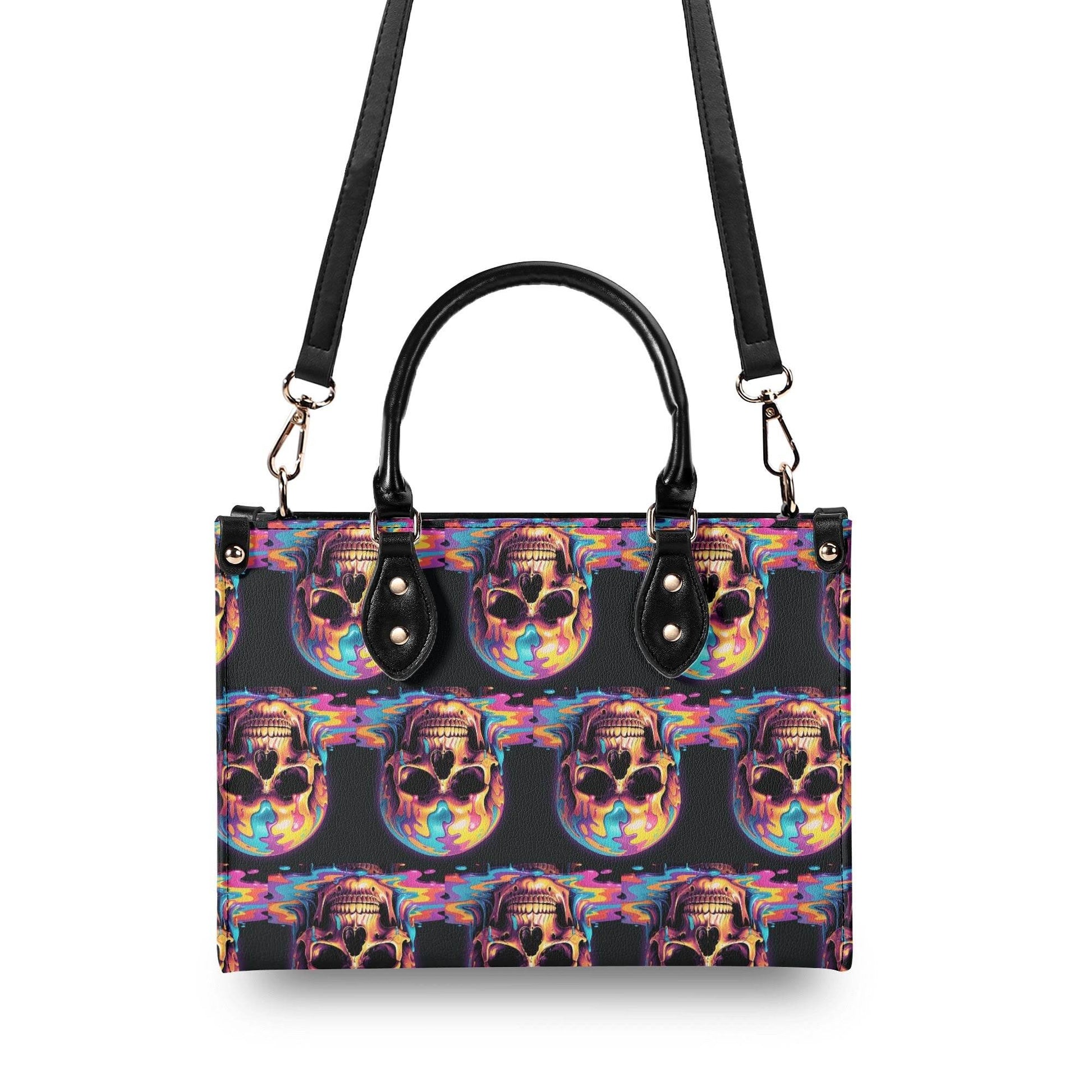 Dripping Skull Luxury Women Leather Handbag (3 sizes) - DeRose Seasonal