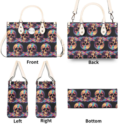 Dripping Skull Luxury Women Leather Handbag (3 sizes) - DeRose Seasonal