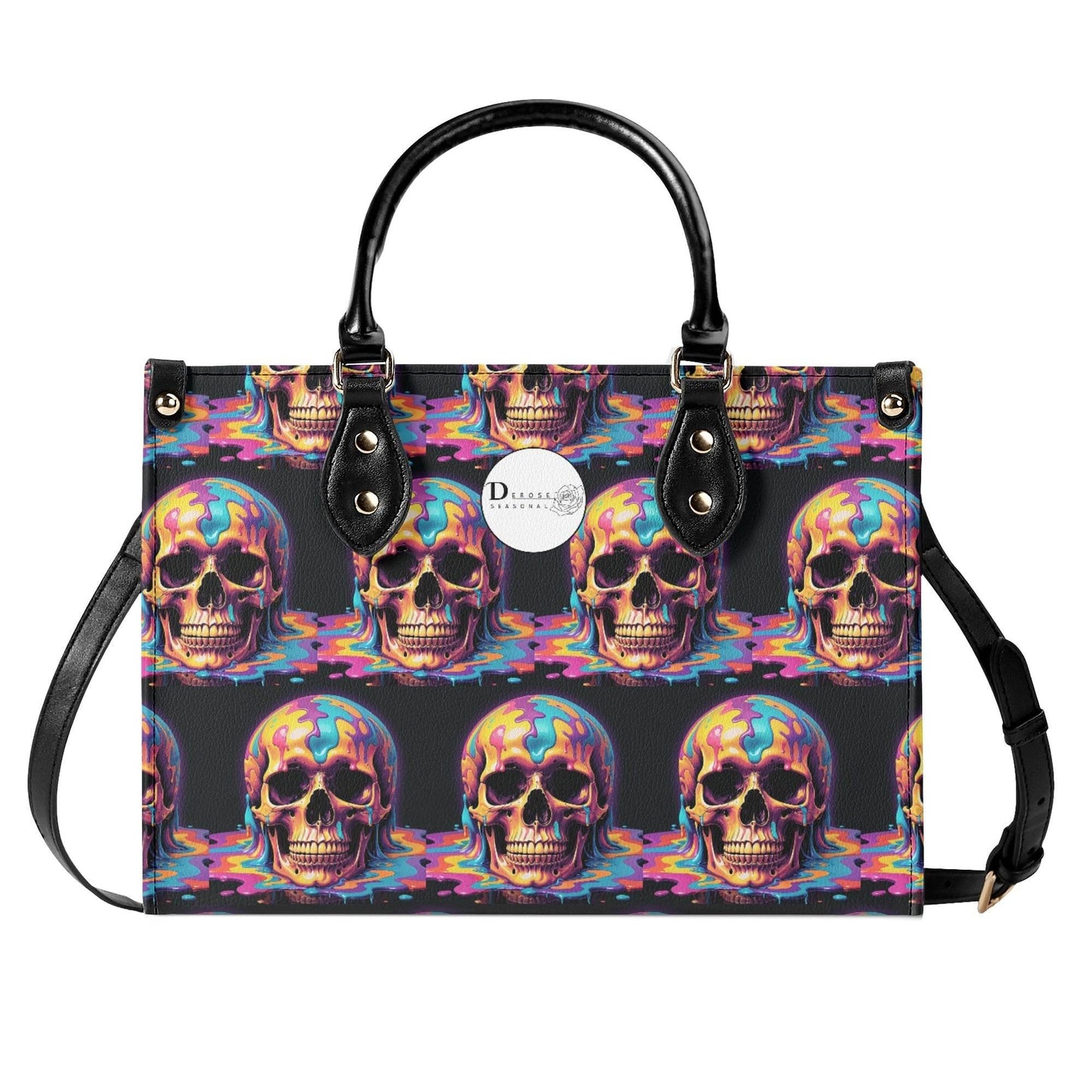 Dripping Skull Luxury Women Leather Handbag (3 sizes) - DeRose Seasonal