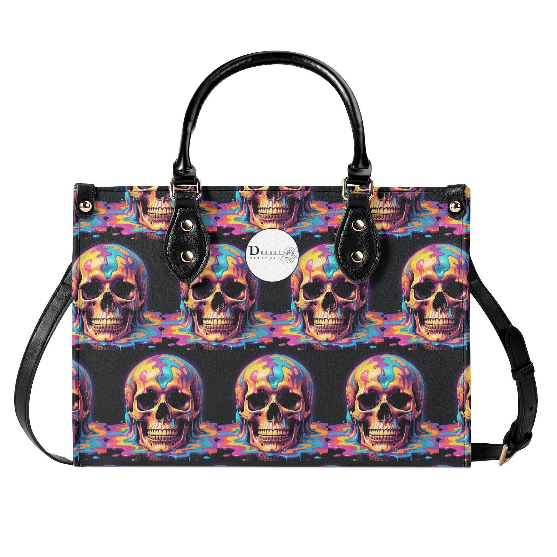 Dripping Skull Luxury Women Leather Handbag (3 sizes) - DeRose Seasonal