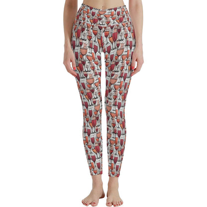 Wine Dining Women's Polyester Yoga pants Leggings - DeRose Seasonal