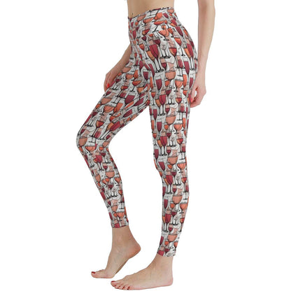 Wine Dining Women's Polyester Yoga pants Leggings - DeRose Seasonal