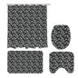 White and Green Clovers Bathroom Four-Piece Set(Shower Curtain + Toilet Cover Mat + Toilet Foot Mat + Floor Mat)| Polyester - DeRose Seasonal