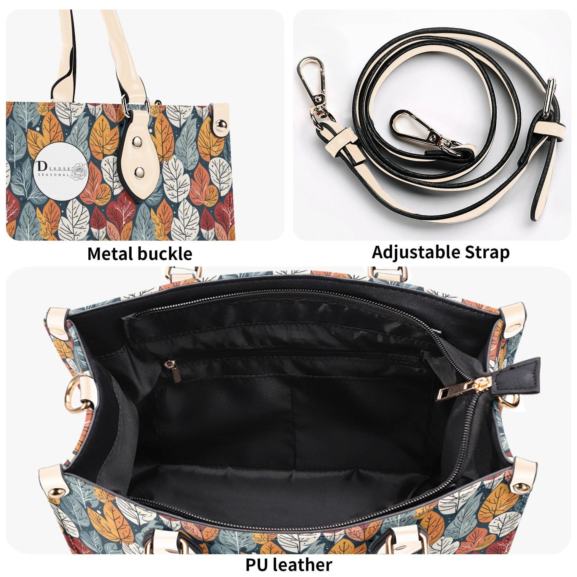 Fall Into Winter Luxury Women Leather Handbag (3 sizes) - DeRose Seasonal