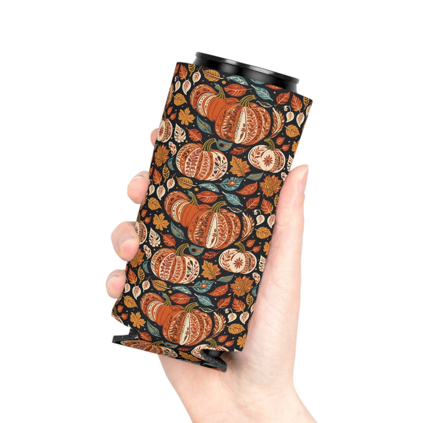 Fall Pumpkin Colorful Can Cooler BOGO 50% Off - DeRose Seasonal