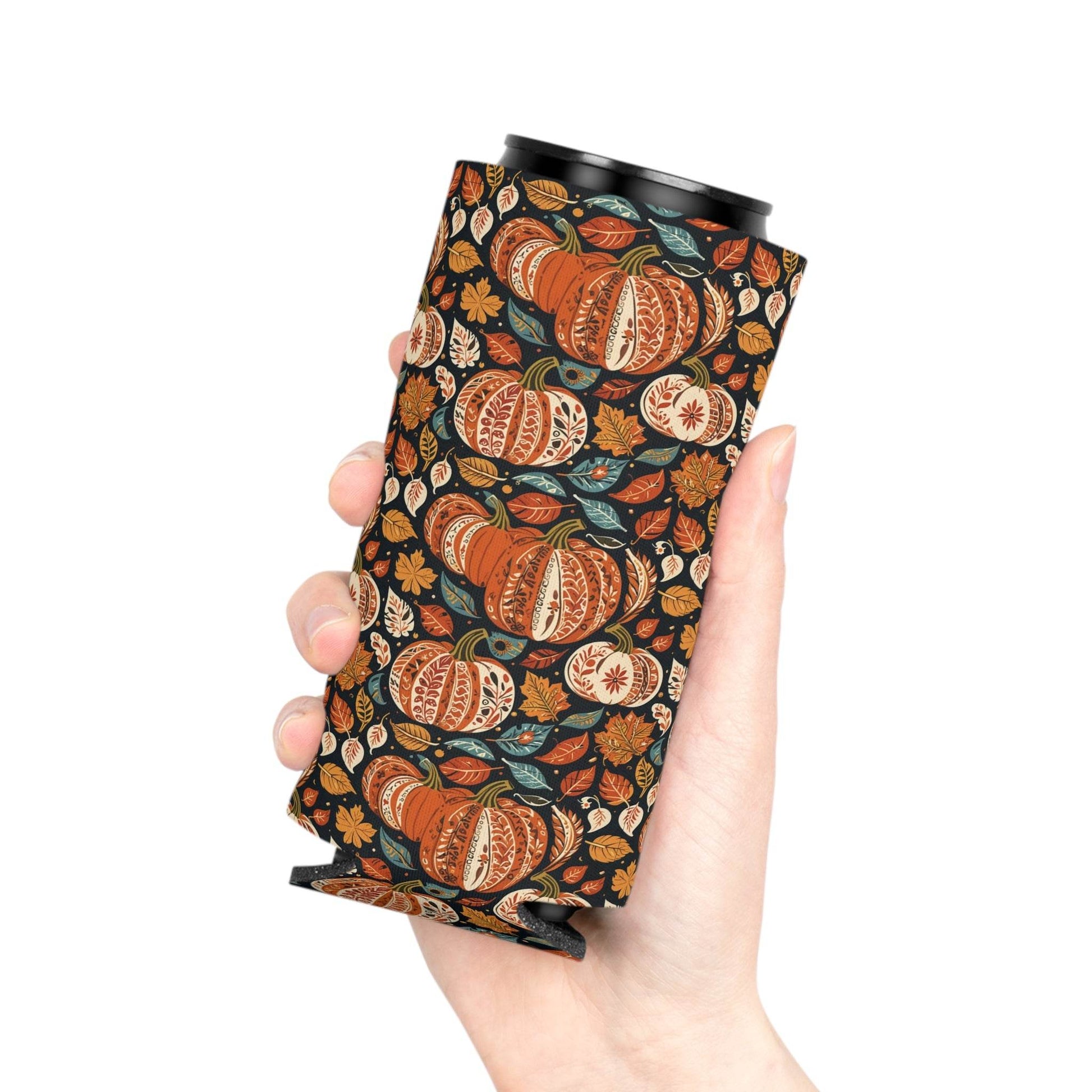 Fall Pumpkin Colorful Can Cooler BOGO 50% Off - DeRose Seasonal