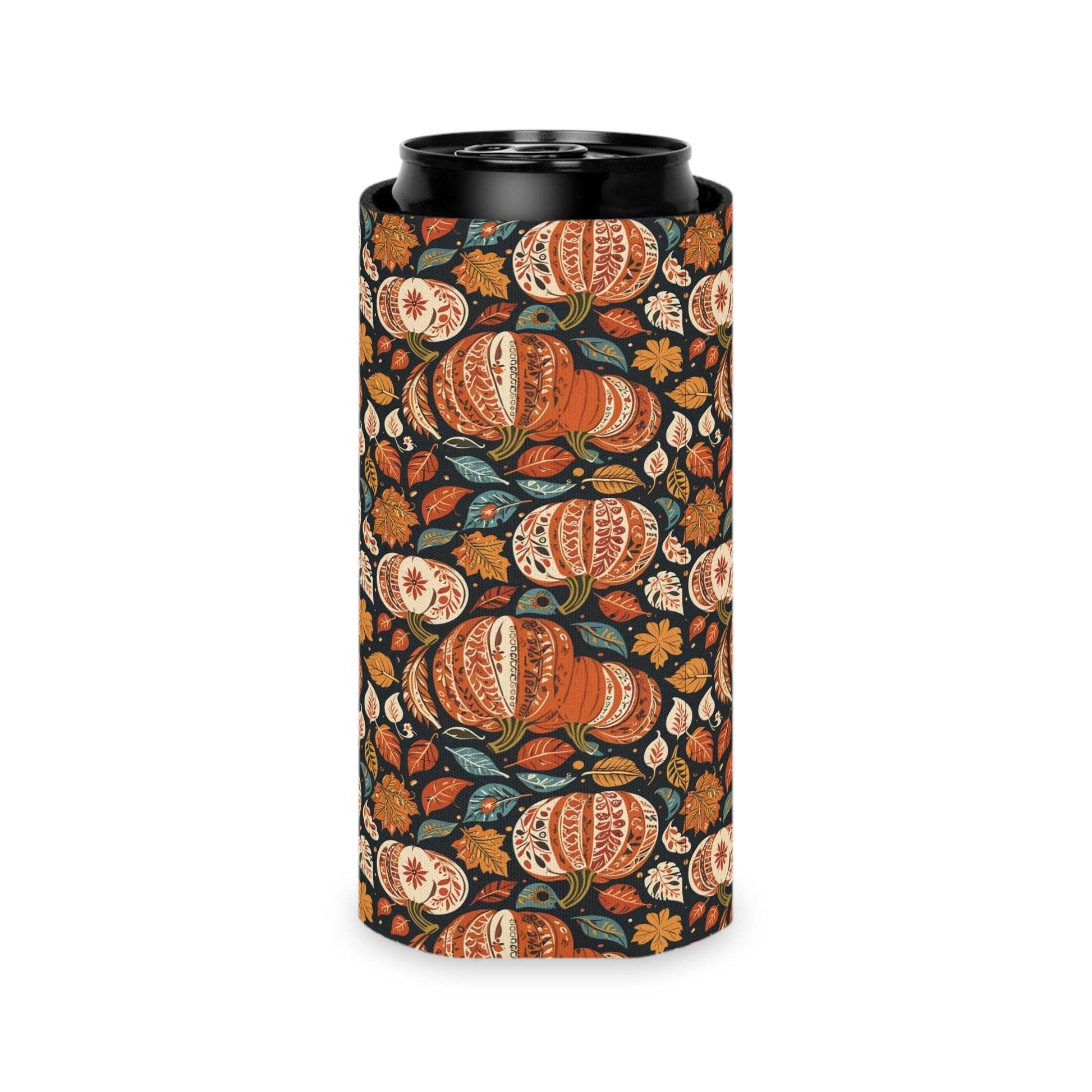 Fall Pumpkin Colorful Can Cooler BOGO 50% Off - DeRose Seasonal