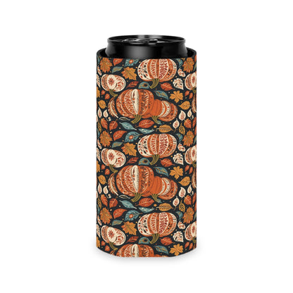 Fall Pumpkin Colorful Can Cooler BOGO 50% Off - DeRose Seasonal