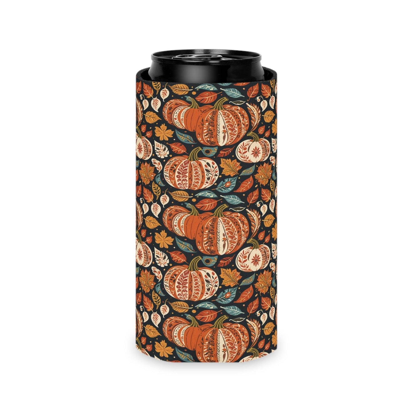Fall Pumpkin Colorful Can Cooler BOGO 50% Off - DeRose Seasonal