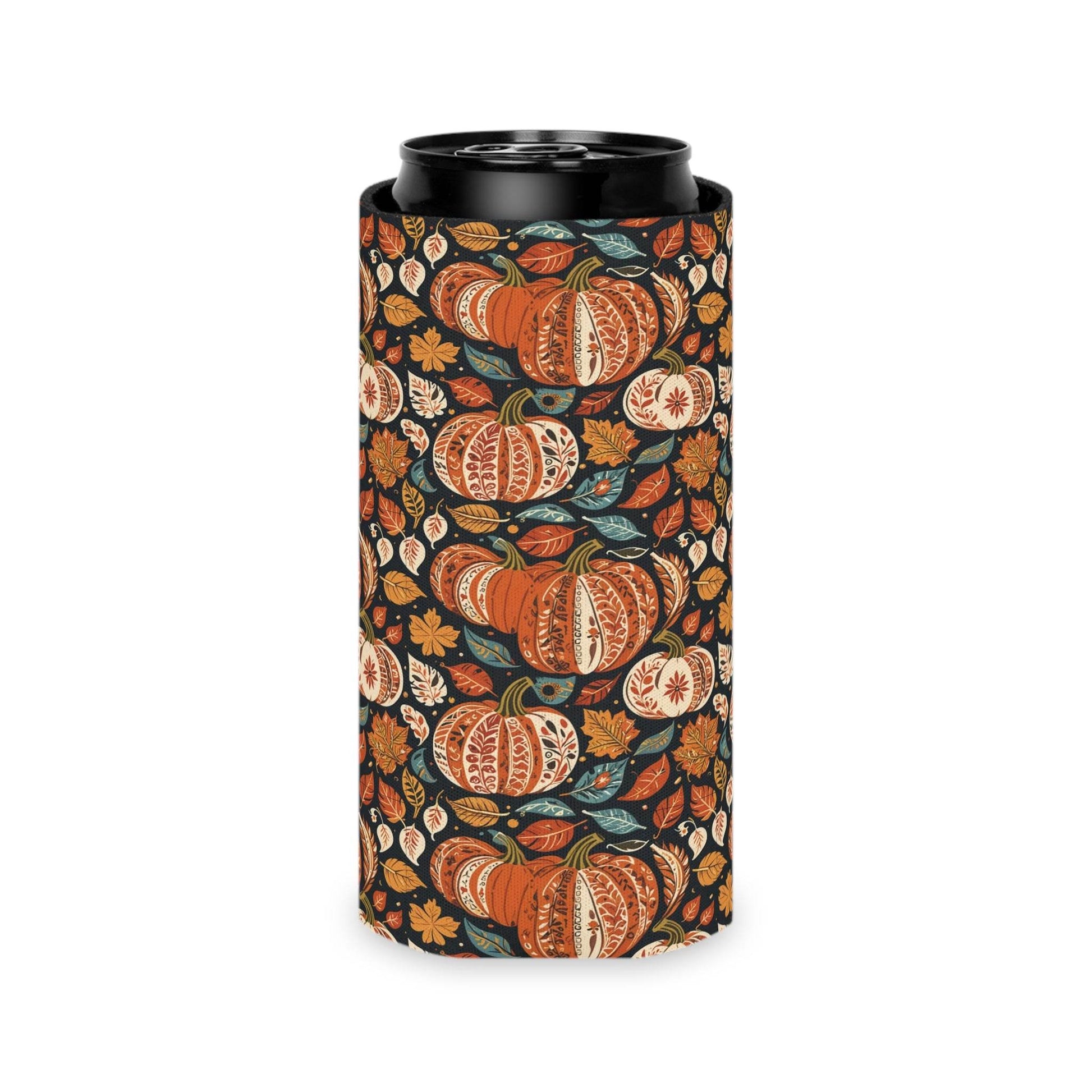 Fall Pumpkin Colorful Can Cooler BOGO 50% Off - DeRose Seasonal
