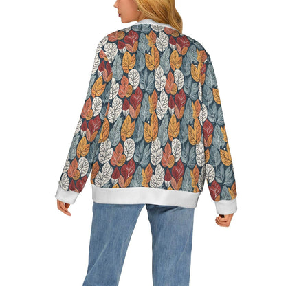 Fall into Winter Women's Cardigan Button Sweater Custom Women's Cardigan (Model H73) - DeRose Seasonal