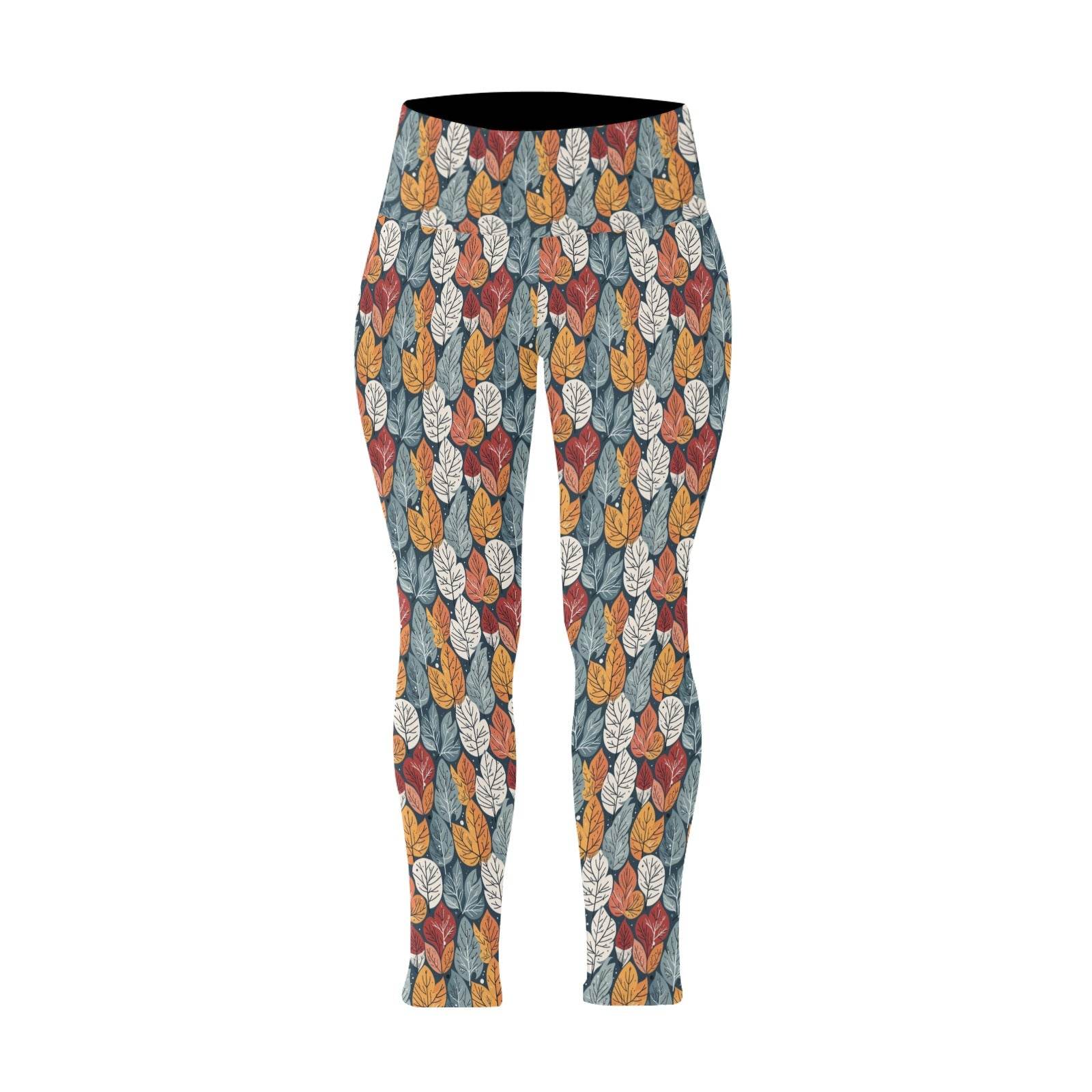 Fall into Winter Women's Plus Size High Waited Leggings Women's High Waist Leggings(Plus Size)(ModelL45) - DeRose Seasonal