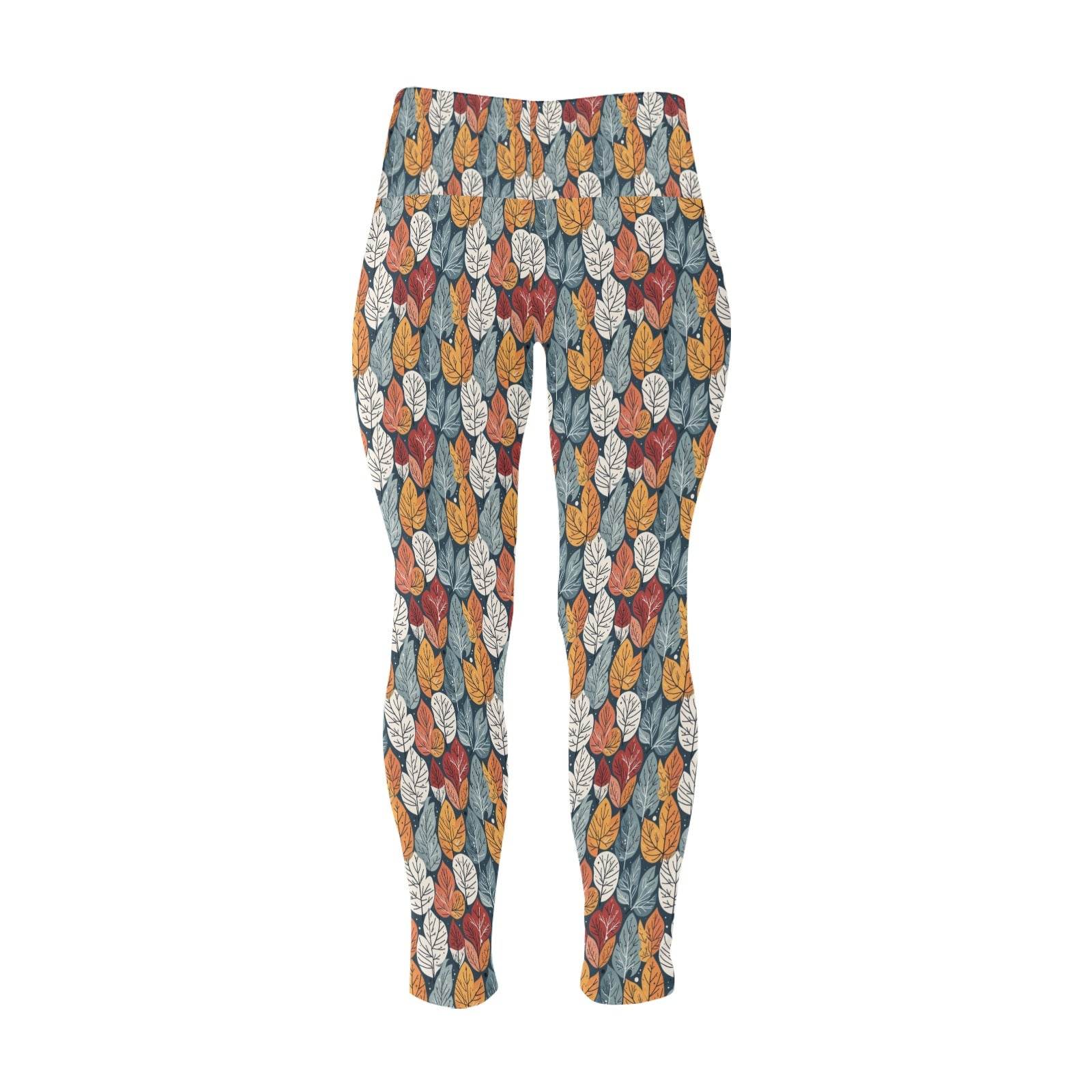 Fall into Winter Women's Plus Size High Waited Leggings Women's High Waist Leggings(Plus Size)(ModelL45) - DeRose Seasonal