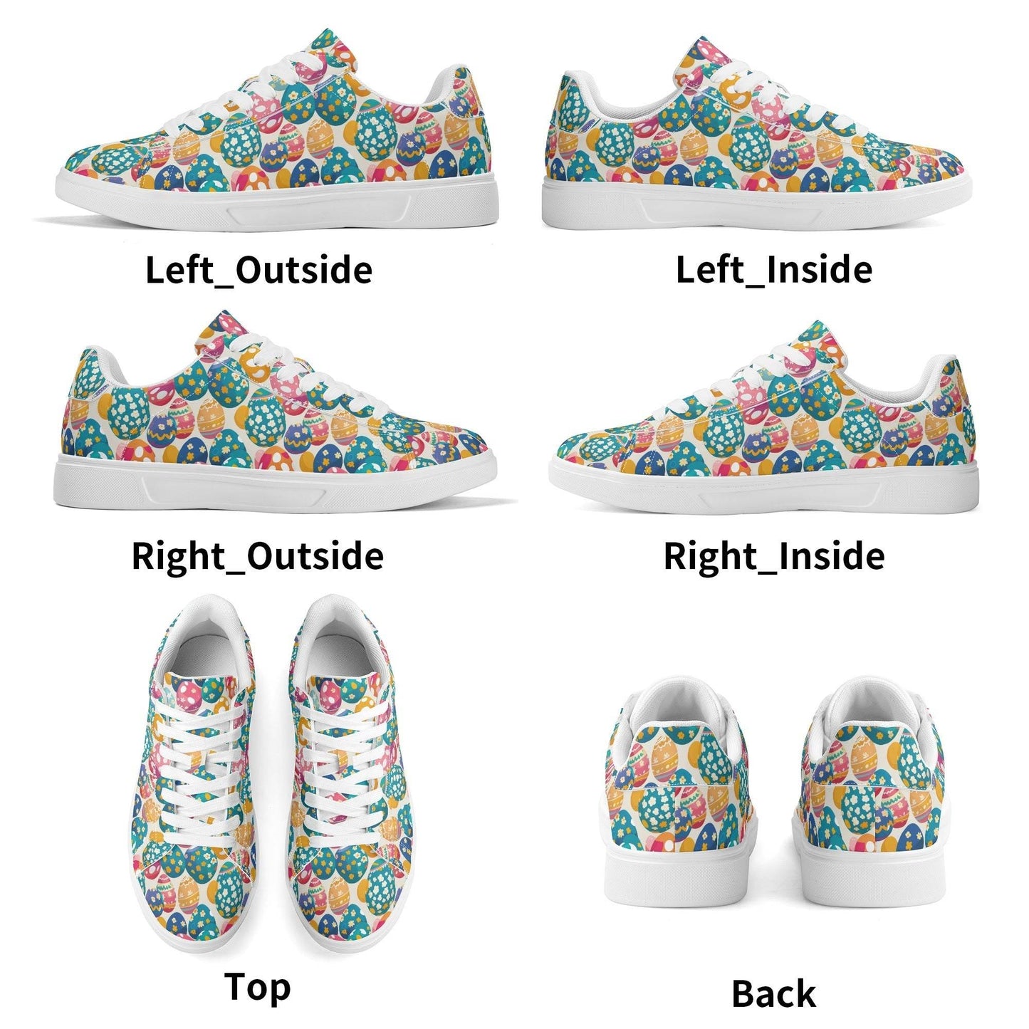 Festive Egg Adult Lightweight Brand Low Top Leather Shoes - DeRose Seasonal