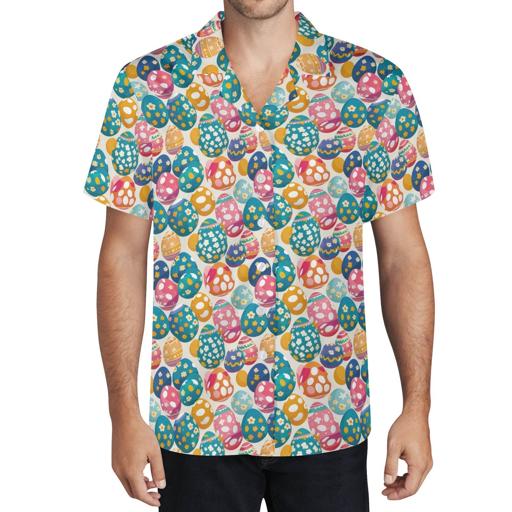 Festive Egg Men's Casual Hawaiian Shirt - DeRose Seasonal