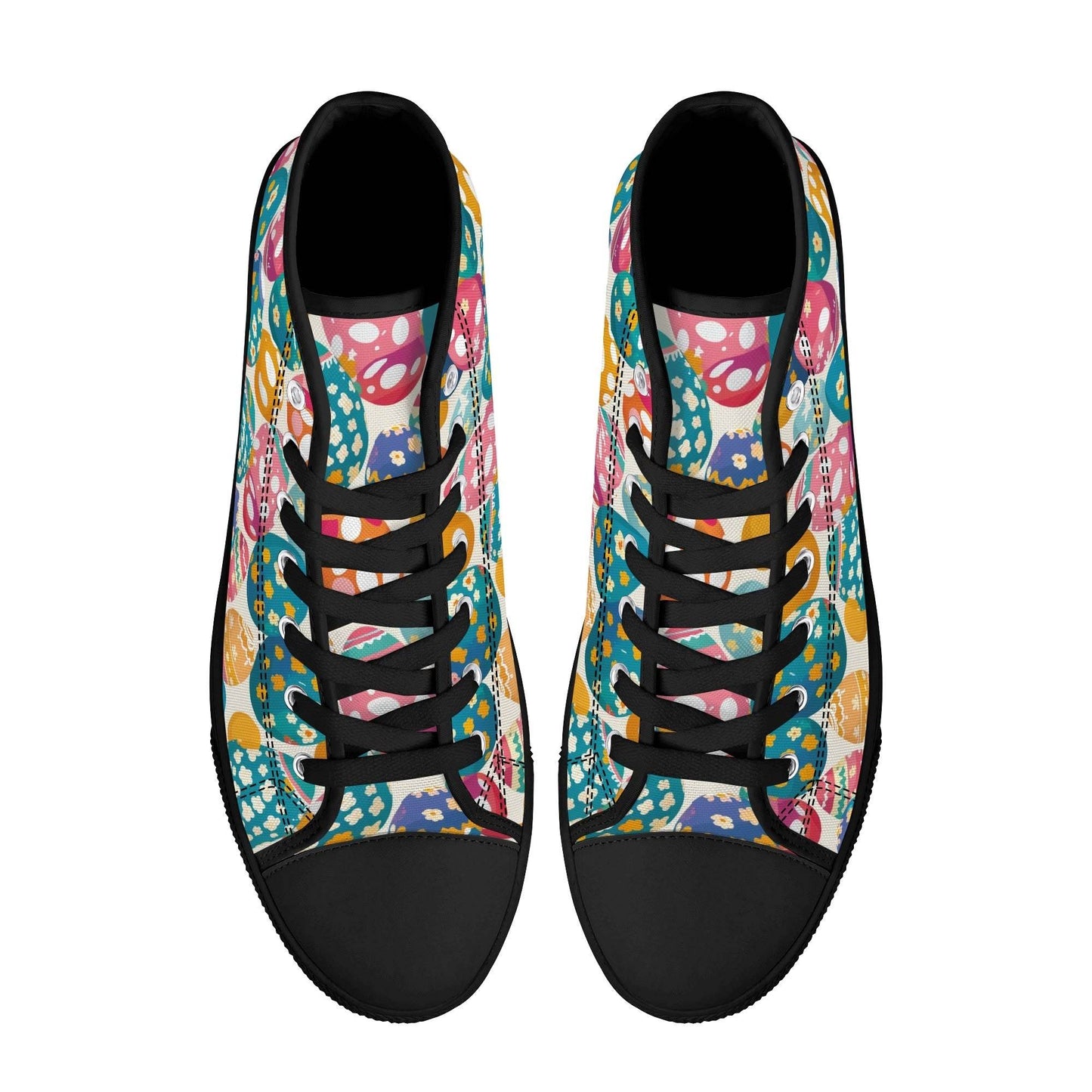 Festive Egg Men's High Top Canvas Shoes - DeRose Seasonal