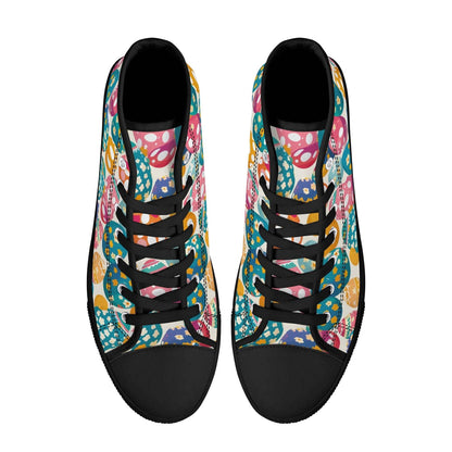 Festive Egg Men's High Top Canvas Shoes - DeRose Seasonal