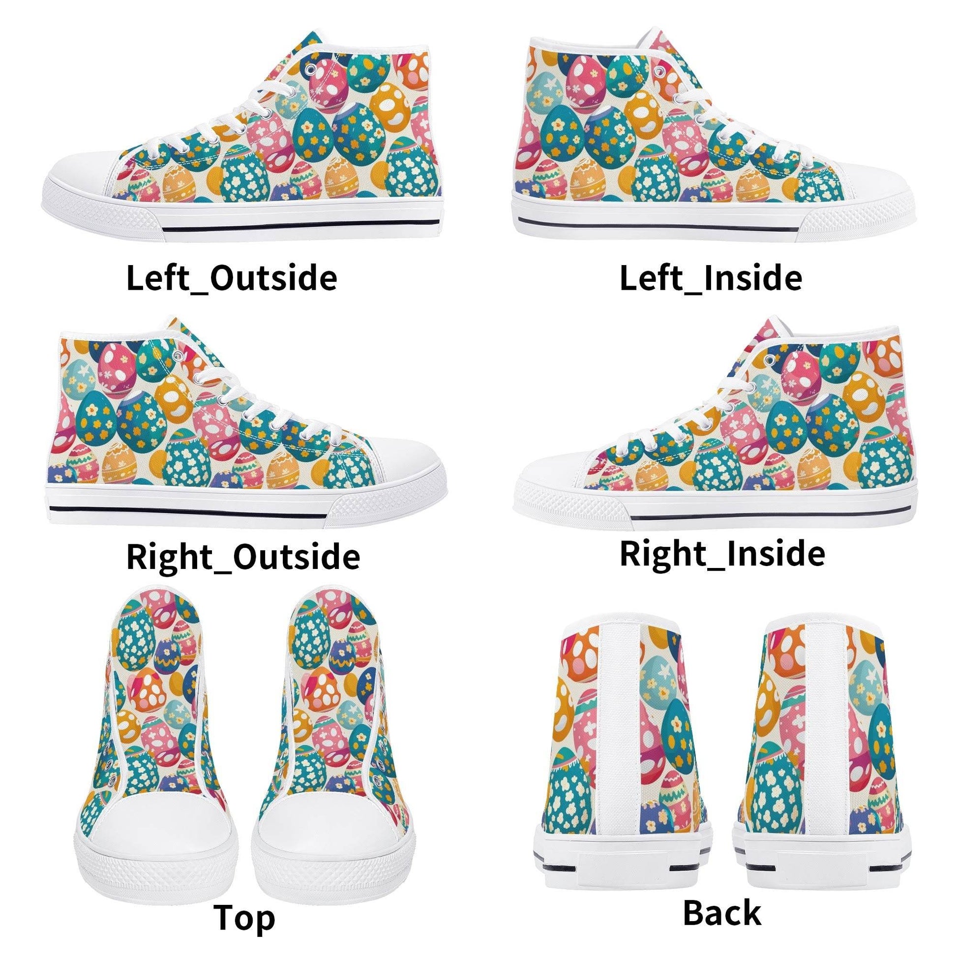 Festive Egg Men's High Top Canvas Shoes - DeRose Seasonal