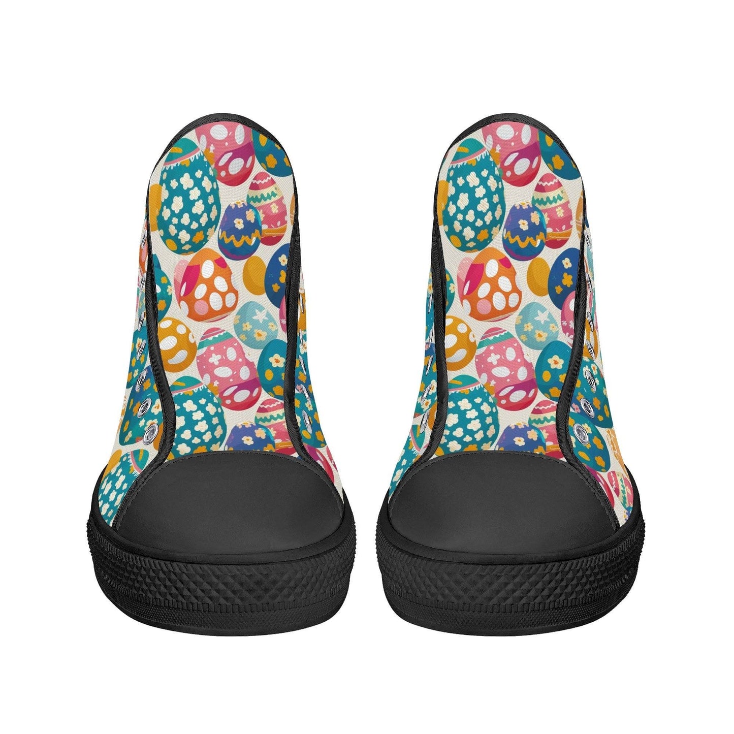 Festive Egg Men's High Top Canvas Shoes - DeRose Seasonal