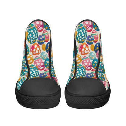 Festive Egg Men's High Top Canvas Shoes - DeRose Seasonal