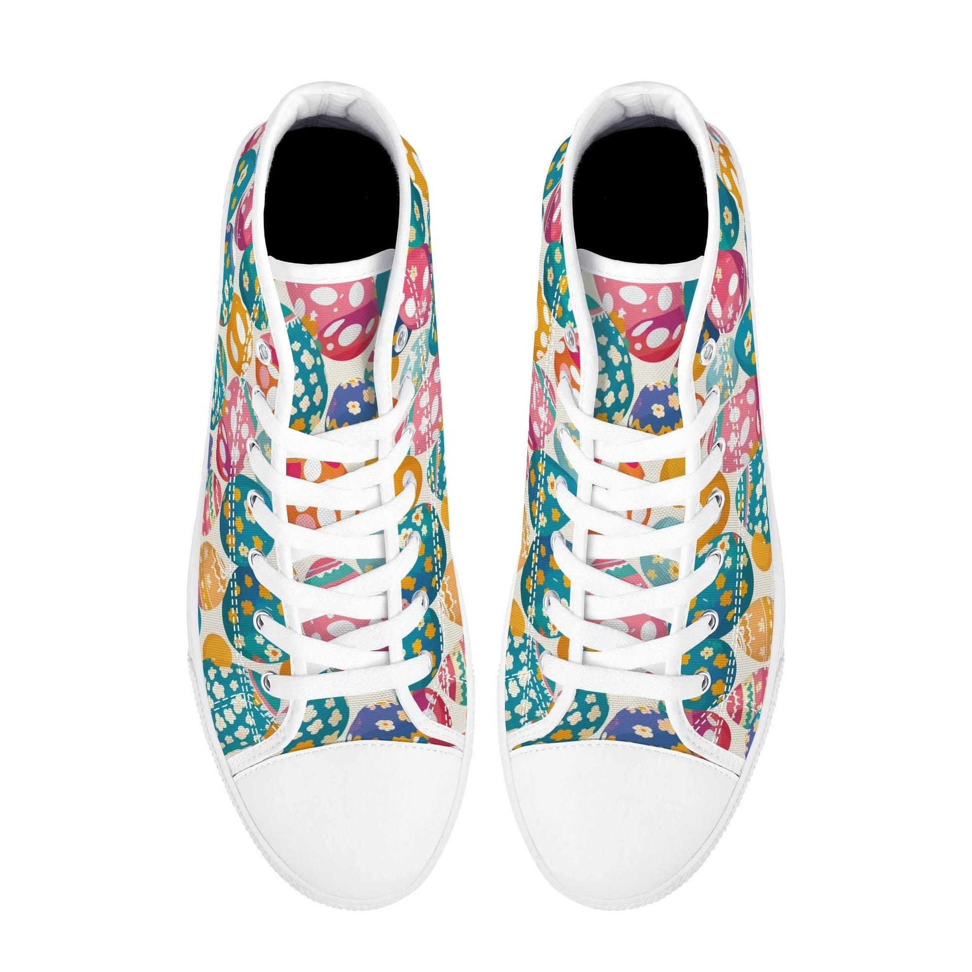 Festive Egg Men's High Top Canvas Shoes - DeRose Seasonal