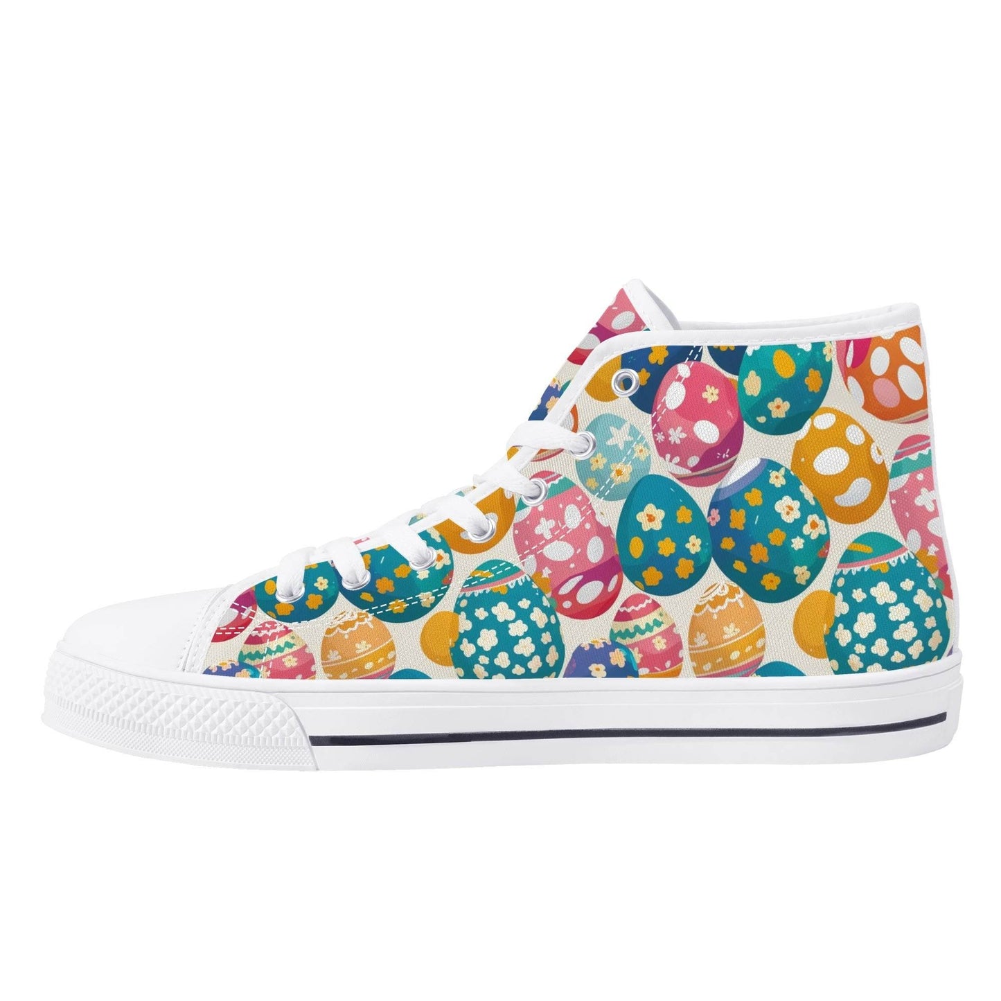 Festive Egg Men's High Top Canvas Shoes - DeRose Seasonal