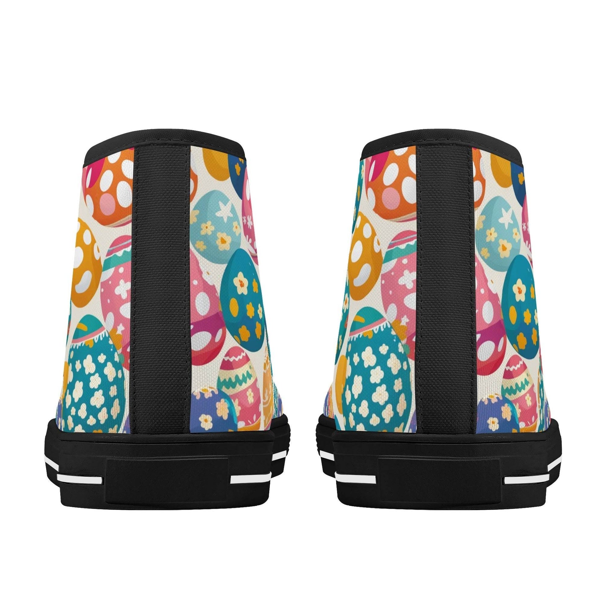 Festive Egg Men's High Top Canvas Shoes - DeRose Seasonal
