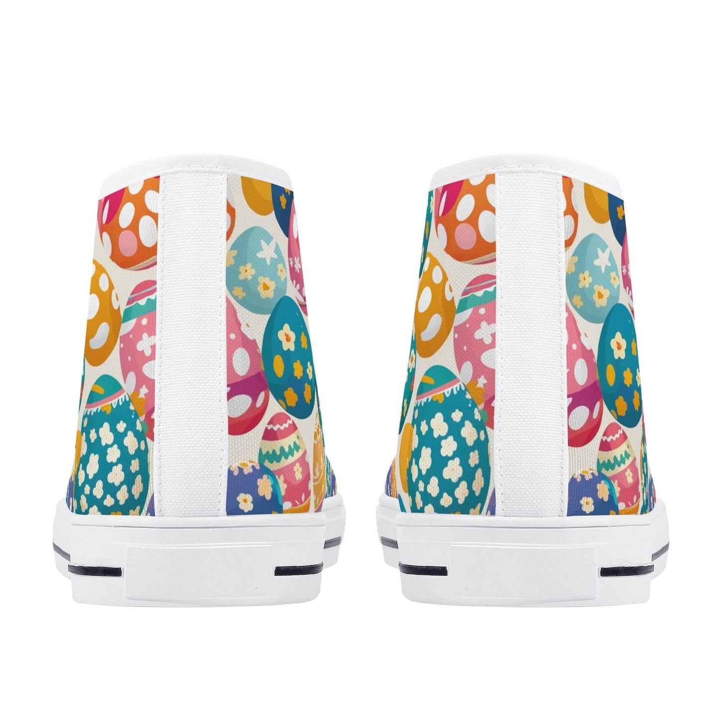 Festive Egg Men's High Top Canvas Shoes - DeRose Seasonal