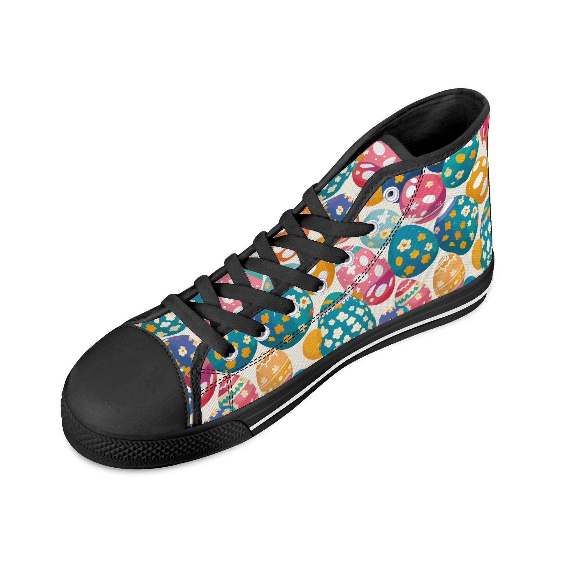 Festive Egg Men's High Top Canvas Shoes - DeRose Seasonal
