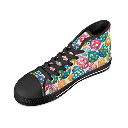 Festive Egg Men's High Top Canvas Shoes - DeRose Seasonal