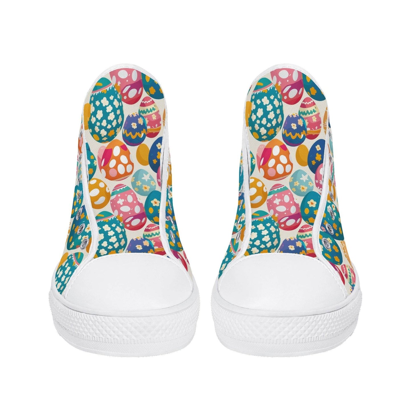 Festive Egg Men's High Top Canvas Shoes - DeRose Seasonal