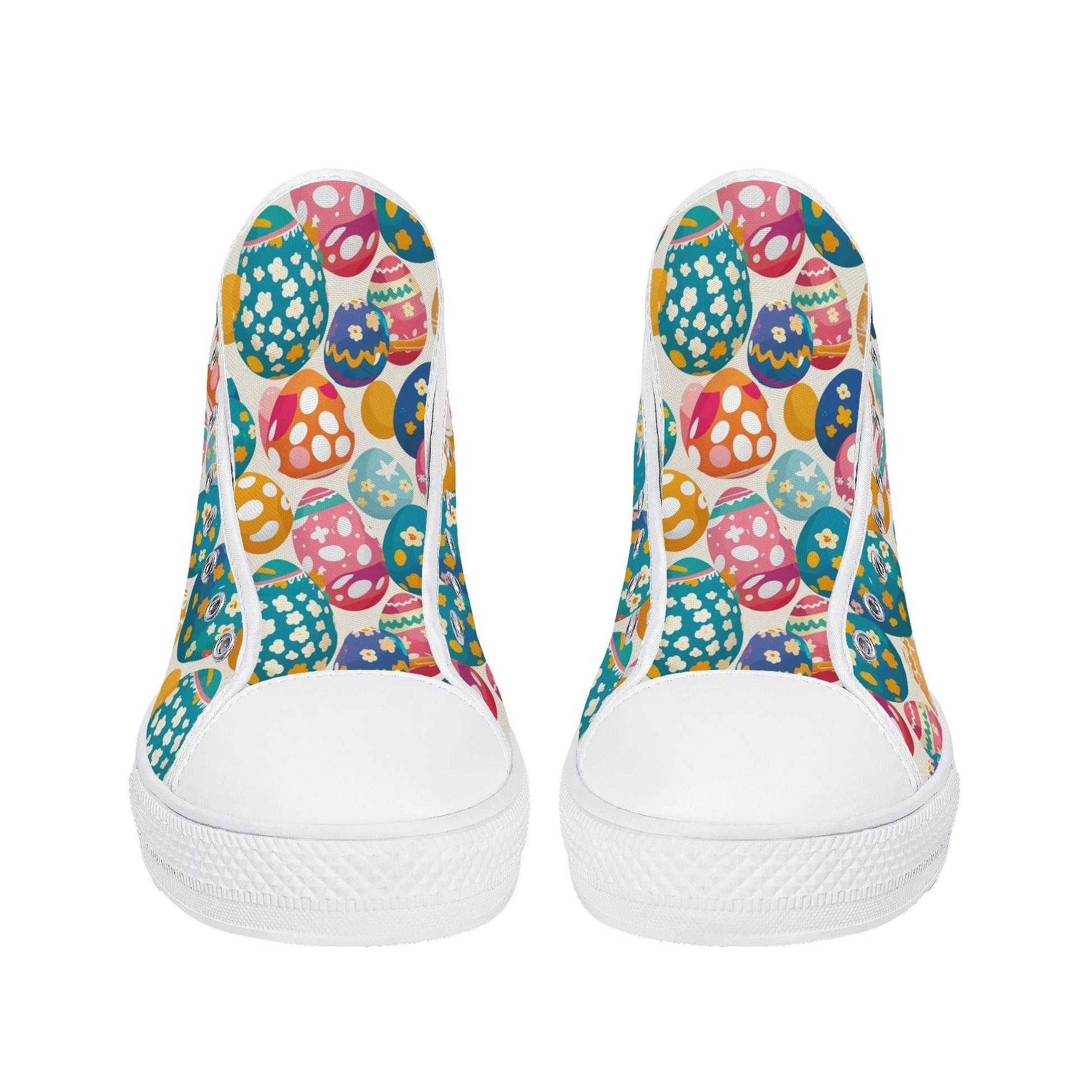Festive Egg Men's High Top Canvas Shoes - DeRose Seasonal