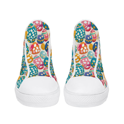Festive Egg Men's High Top Canvas Shoes - DeRose Seasonal