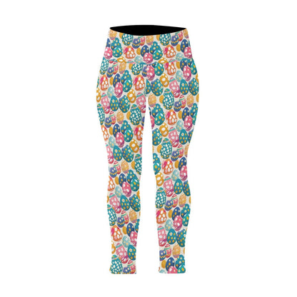 Festive Egg Women's Plus Size High Waited Leggings Women's High Waist Leggings(Plus Size)(ModelL45) - DeRose Seasonal