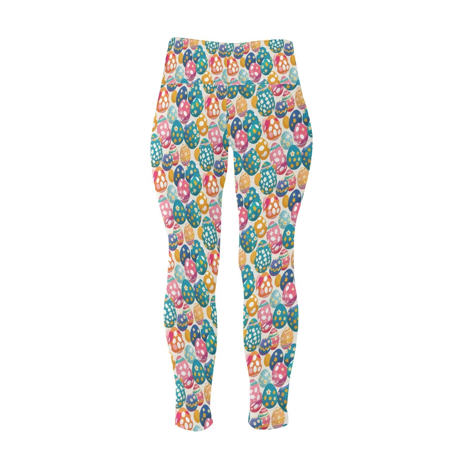 Festive Egg Women's Plus Size High Waited Leggings Women's High Waist Leggings(Plus Size)(ModelL45) - DeRose Seasonal