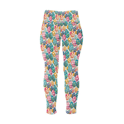 Festive Egg Women's Plus Size High Waited Leggings Women's High Waist Leggings(Plus Size)(ModelL45) - DeRose Seasonal