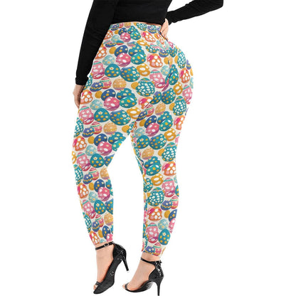 Festive Egg Women's Plus Size High Waited Leggings Women's High Waist Leggings(Plus Size)(ModelL45) - DeRose Seasonal