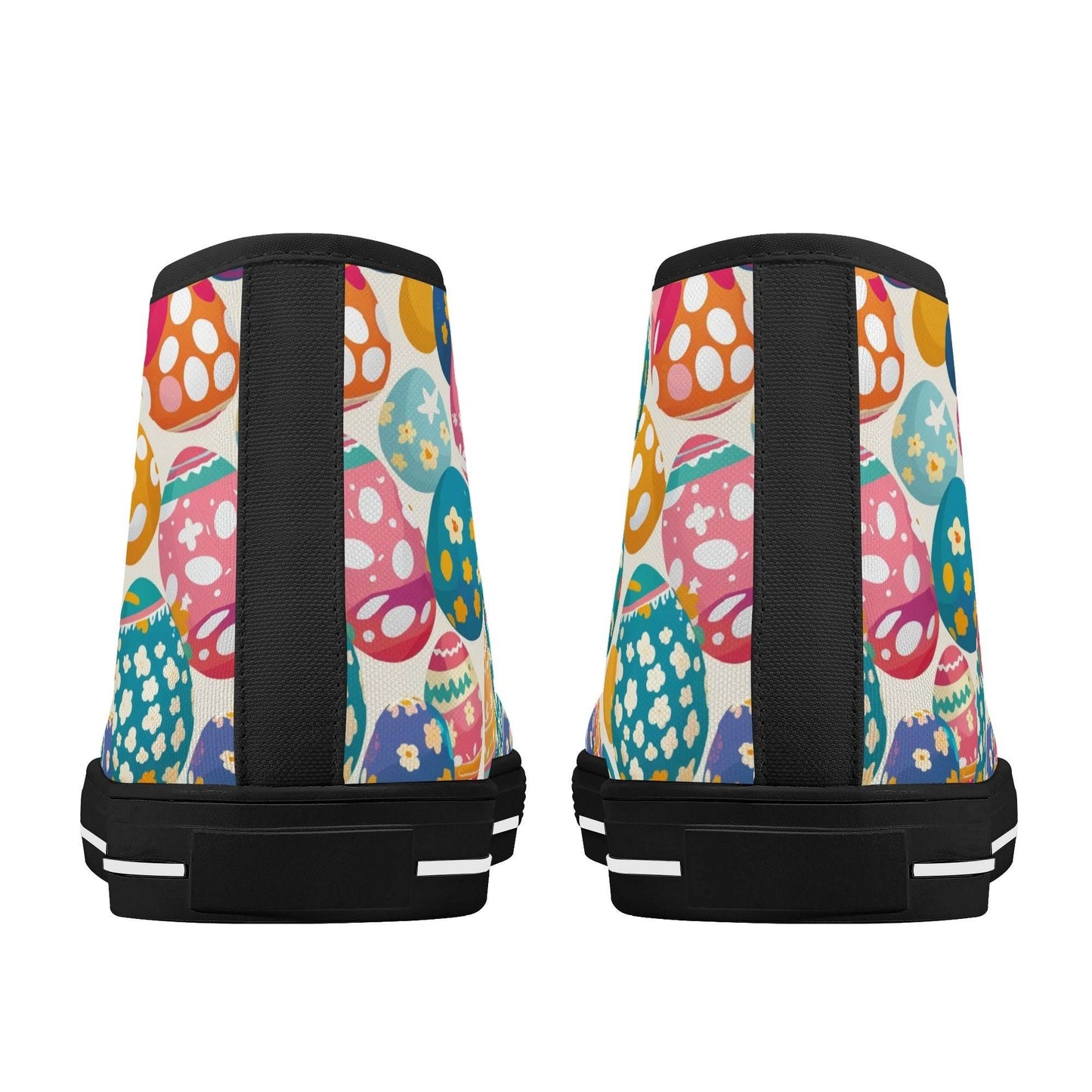 Festive Egg Women's High Top Canvas Shoes - DeRose Seasonal