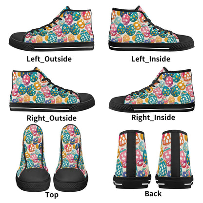 Festive Egg Women's High Top Canvas Shoes - DeRose Seasonal