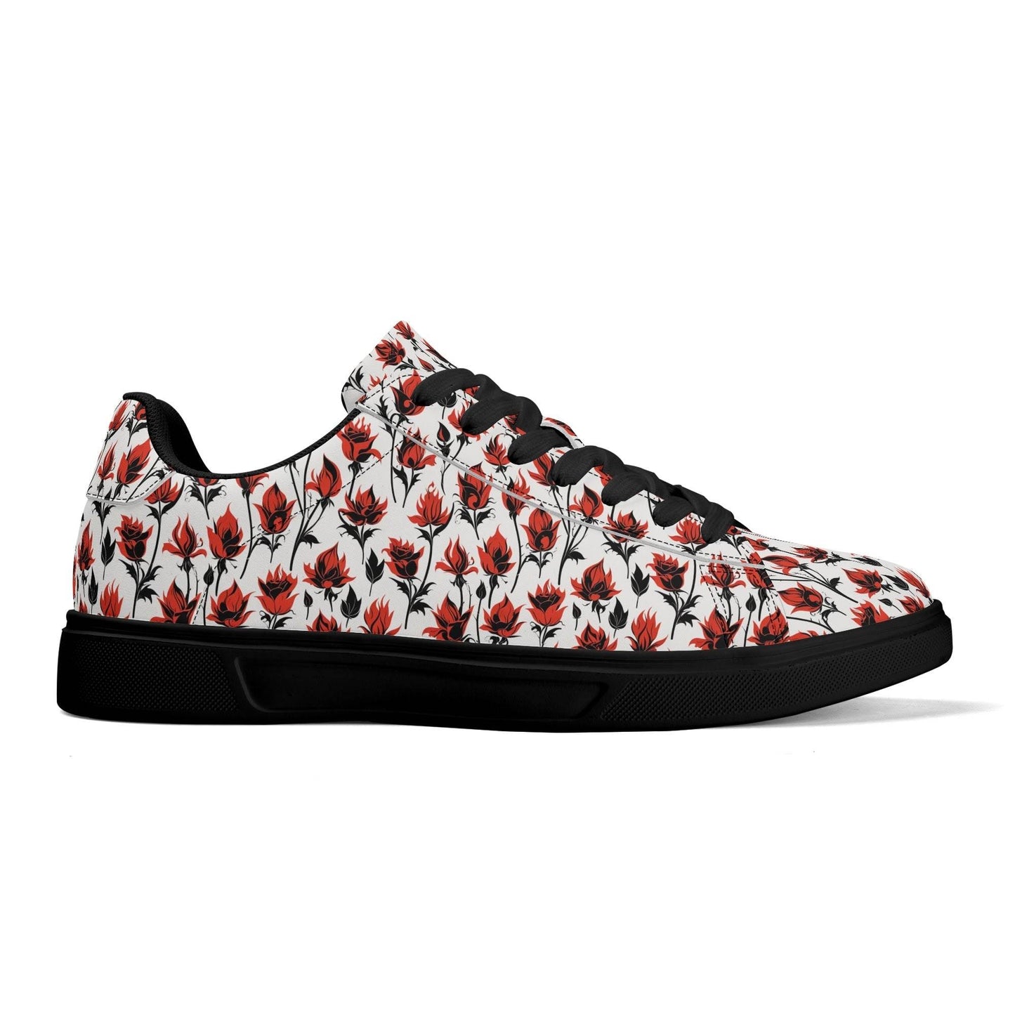 Floral Fire Adult Lightweight Brand Low Top Leather Shoes - DeRose Seasonal