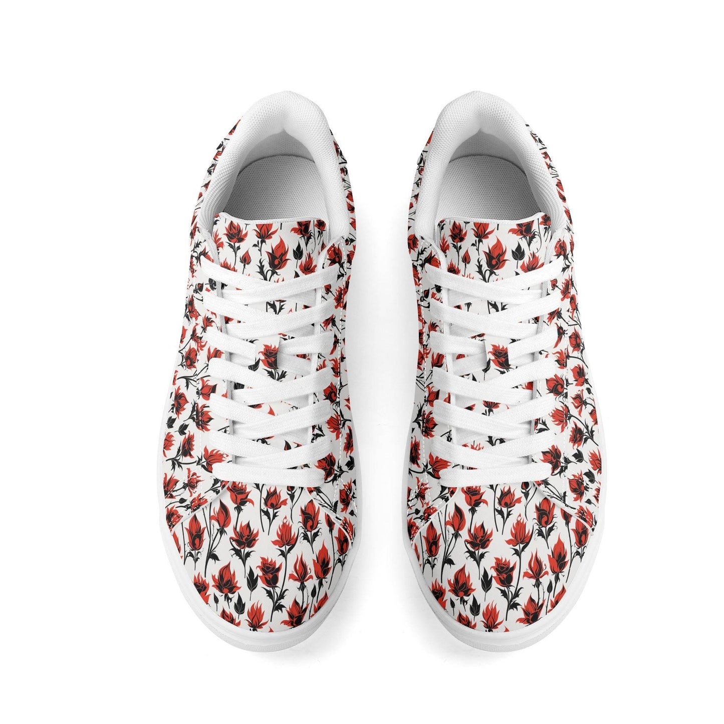 Floral Fire Adult Lightweight Brand Low Top Leather Shoes - DeRose Seasonal