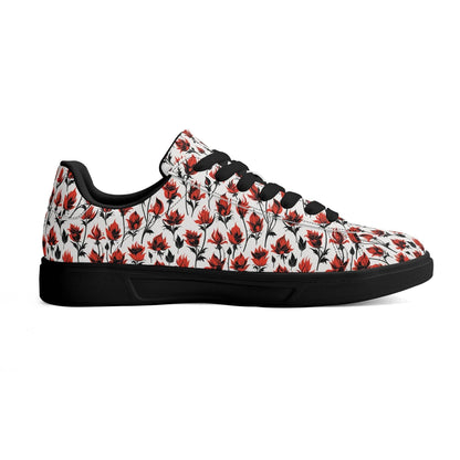 Floral Fire Adult Lightweight Brand Low Top Leather Shoes - DeRose Seasonal