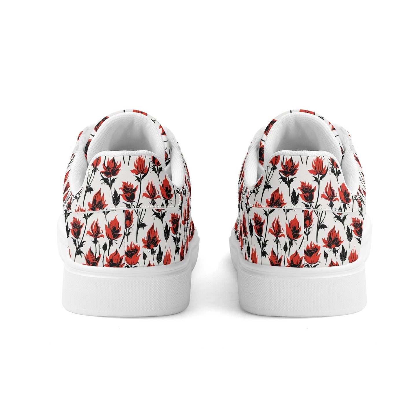 Floral Fire Adult Lightweight Brand Low Top Leather Shoes - DeRose Seasonal