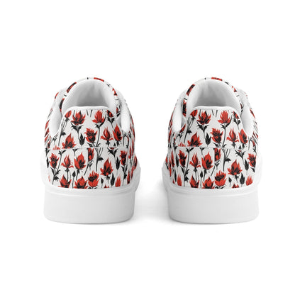 Floral Fire Adult Lightweight Brand Low Top Leather Shoes - DeRose Seasonal
