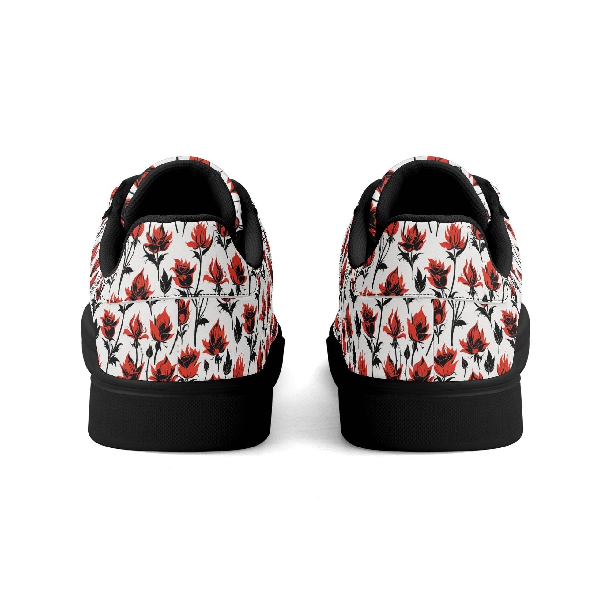 Floral Fire Adult Lightweight Brand Low Top Leather Shoes - DeRose Seasonal
