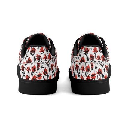 Floral Fire Adult Lightweight Brand Low Top Leather Shoes - DeRose Seasonal