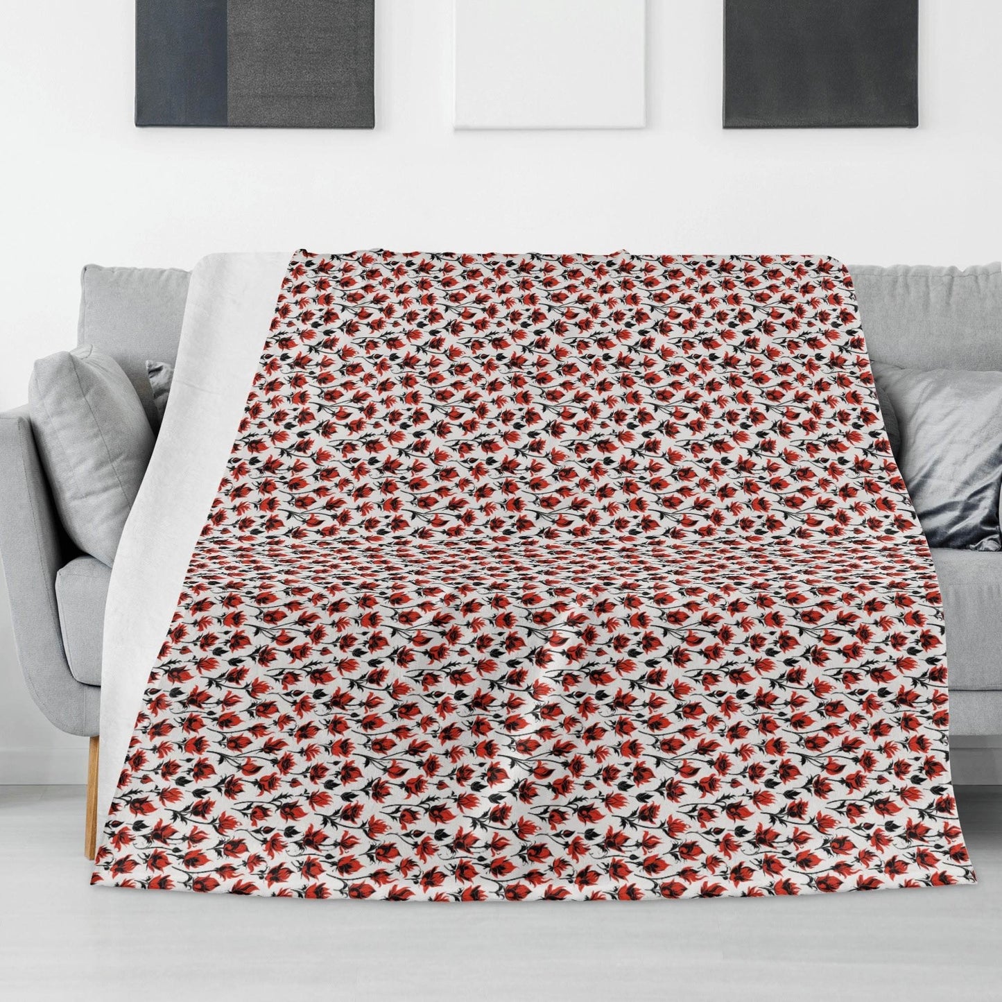 Floral Fire Flannel Breathable Blanket 4 Sizes - DeRose Seasonal