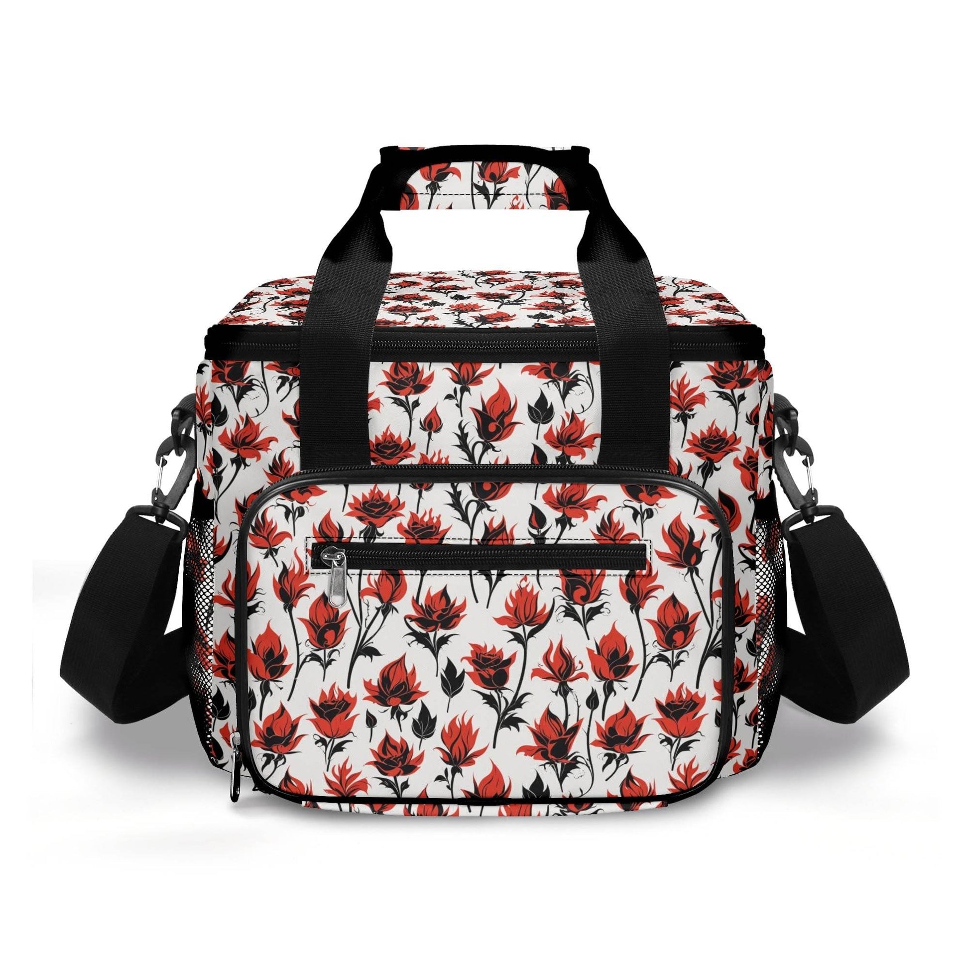 Floral Fire Insulated Leakproof Cooler Bag Lunch Box - DeRose Seasonal