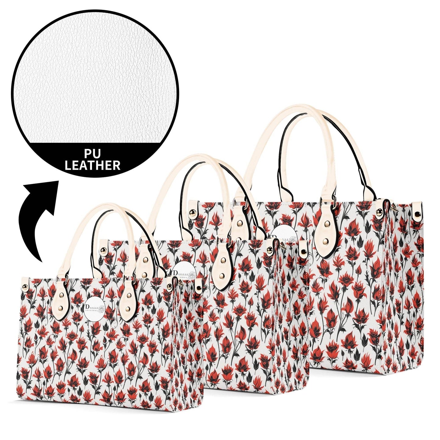 Floral Fire Luxury Women's Leather Handbag - DeRose Seasonal
