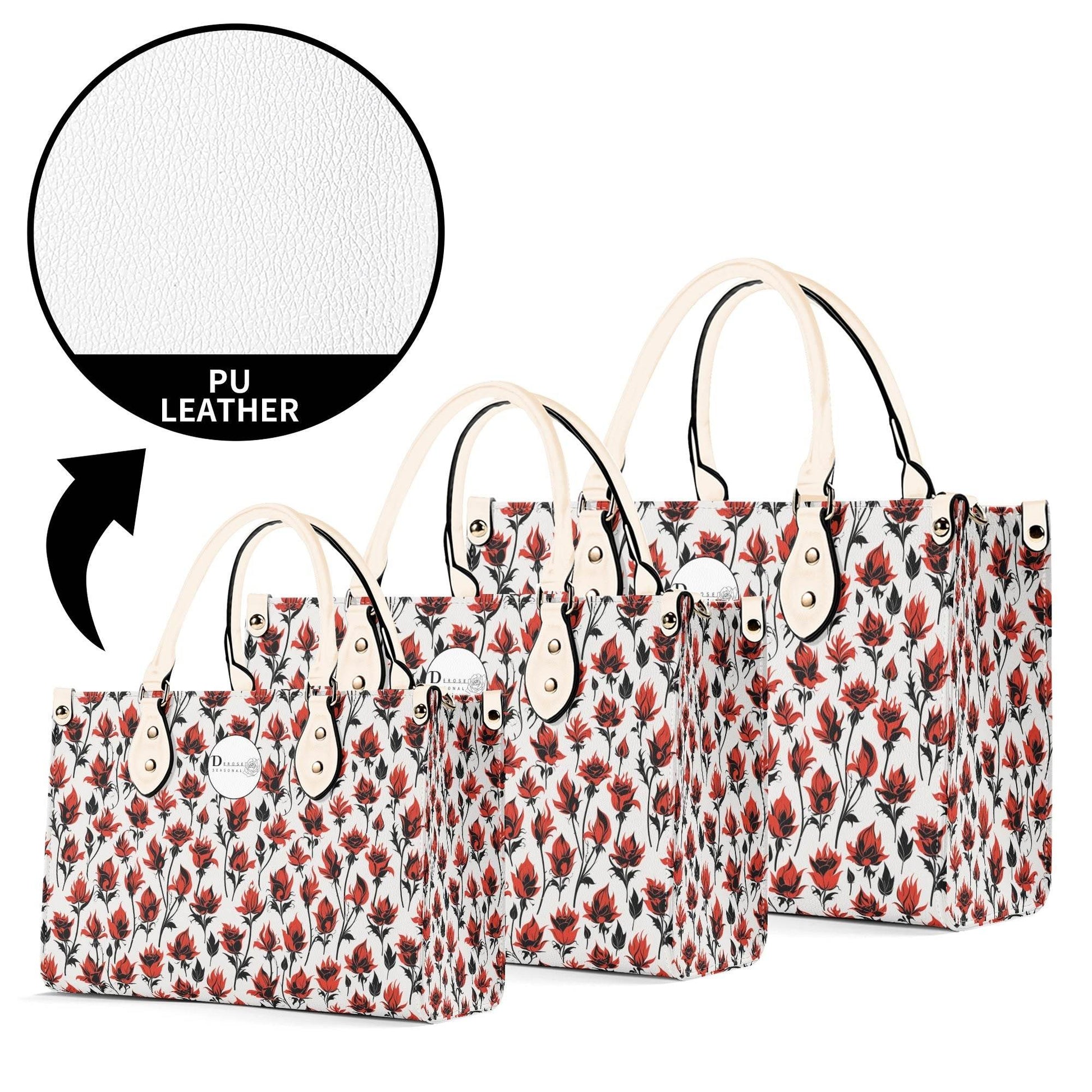 Floral Fire Luxury Women's Leather Handbag - DeRose Seasonal